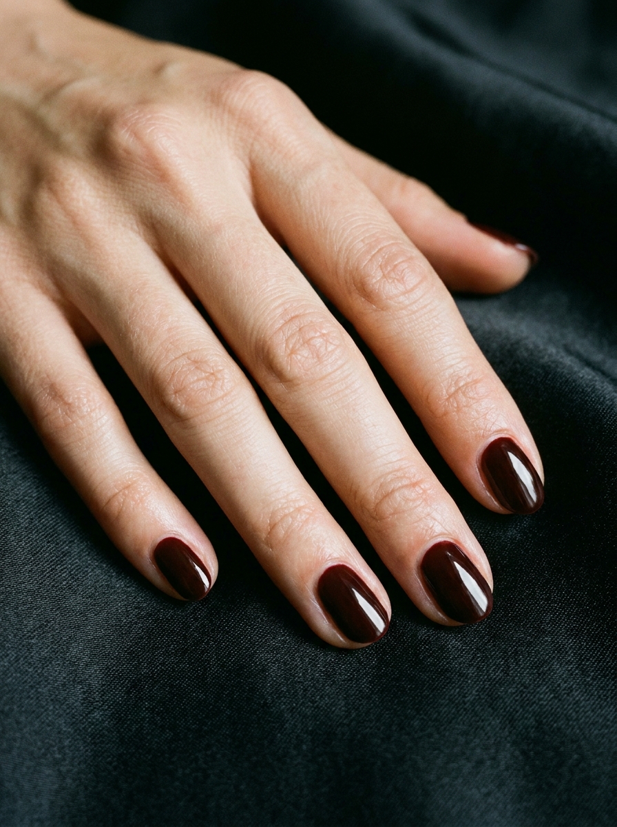 Oxblood Nails als Dunkelrote Nägel Ideen Inspiration 2026